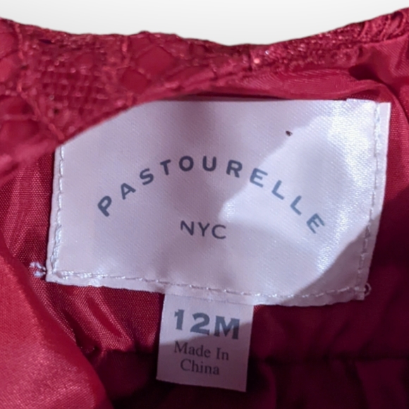 12 Months Pastourelle Baby Girl Red Christmas, Holiday Dress - Picture 6 of 7